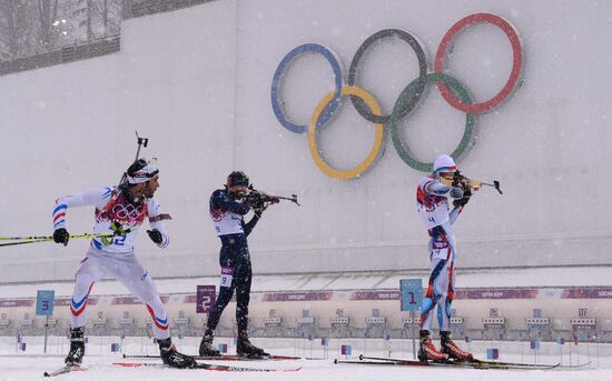 2014 Winter Olympics. Biathlon. Men. Mass start race