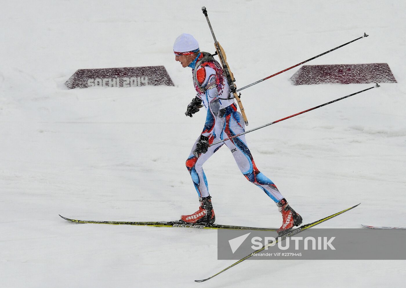 2014 Winter Olympics. Biathlon. Men. Mass start race