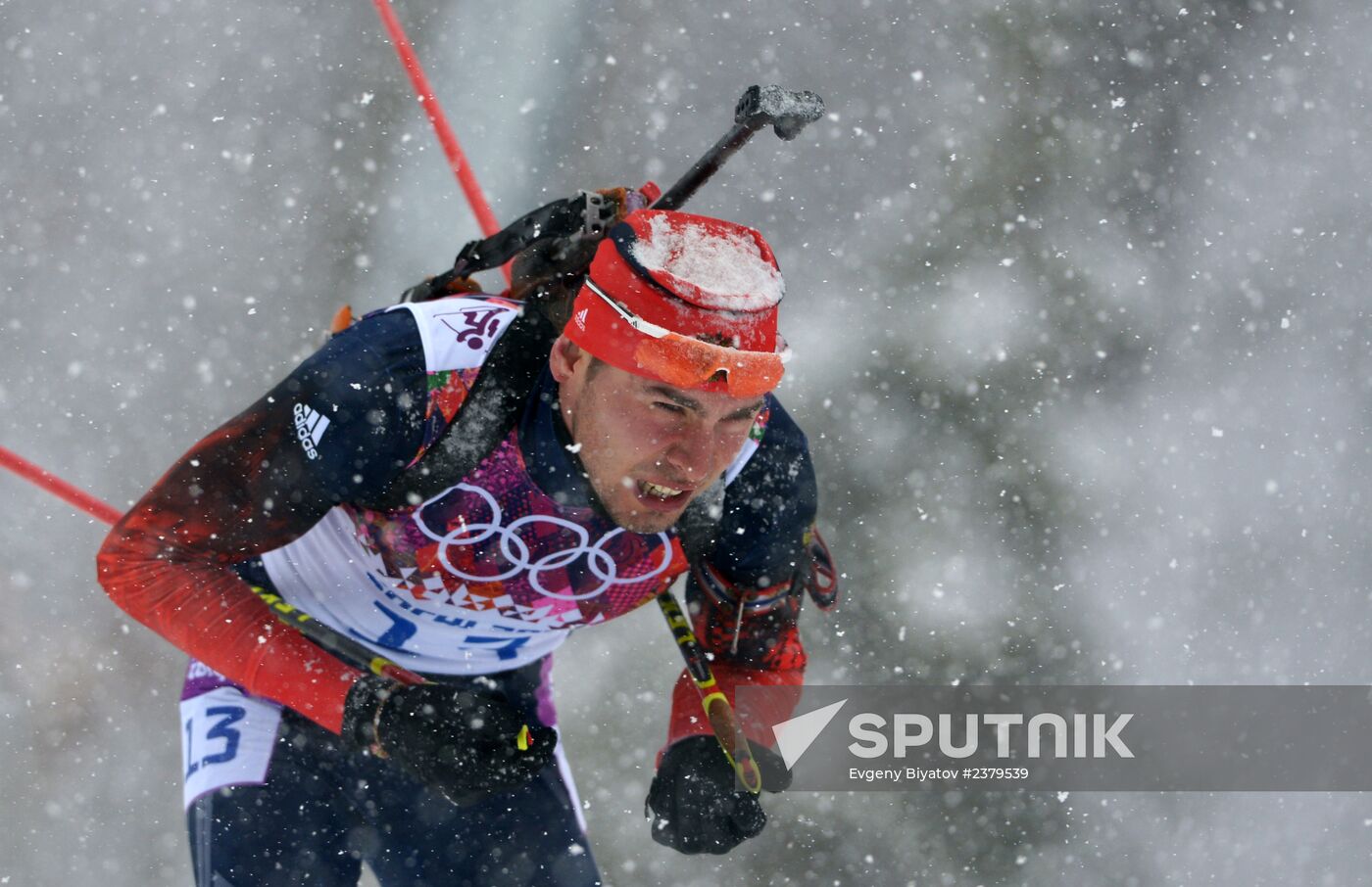 2014 Winter Olympics. Biathlon. Men. Mass start race