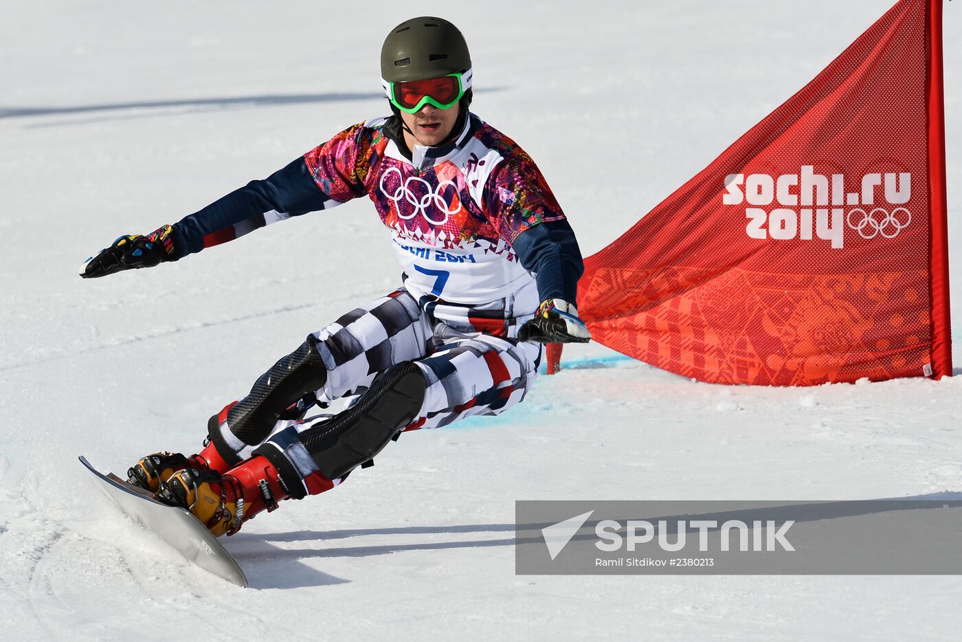 2014 Winter Olympics. Snowboarding. Men. Parallel giant slalom