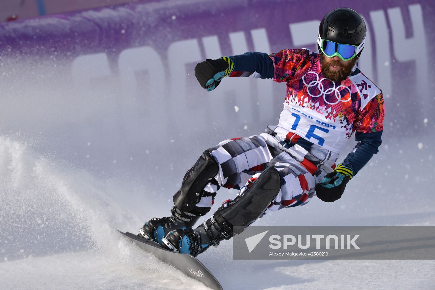 2014 Winter Olympics. Snowboarding. Men. Parallel giant slalom