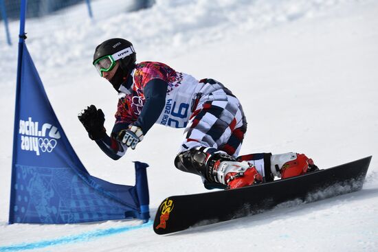 2014 Winter Olympics. Snowboarding. Men. Parallel giant slalom