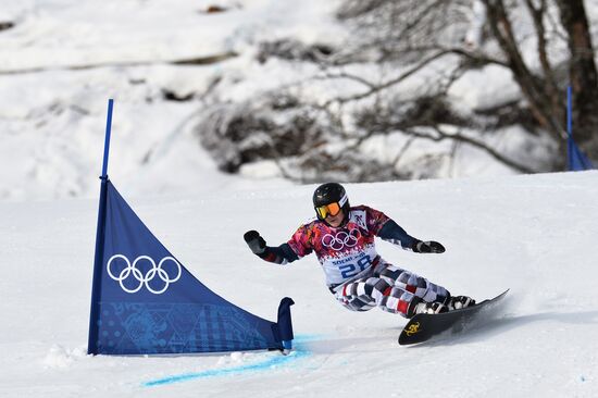 2014 Winter Olympics. Snowboarding. Men. Parallel giant slalom