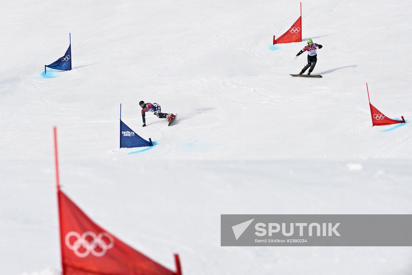 2014 Winter Olympics. Snowboarding. Men. Parallel giant slalom