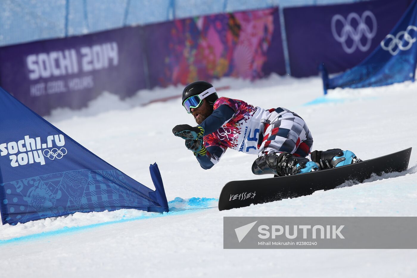2014 Winter Olympics. Snowboarding. Men. Parallel giant slalom
