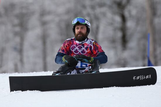 2014 Winter Olympics. Snowboarding. Men. Parallel giant slalom
