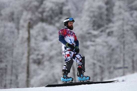 2014 Winter Olympics. Snowboarding. Men. Parallel giant slalom
