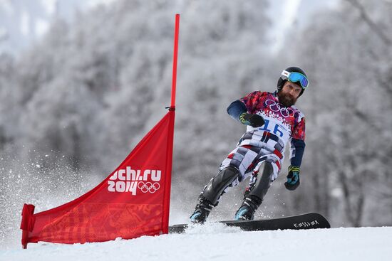 2014 Winter Olympics. Snowboarding. Men. Parallel giant slalom