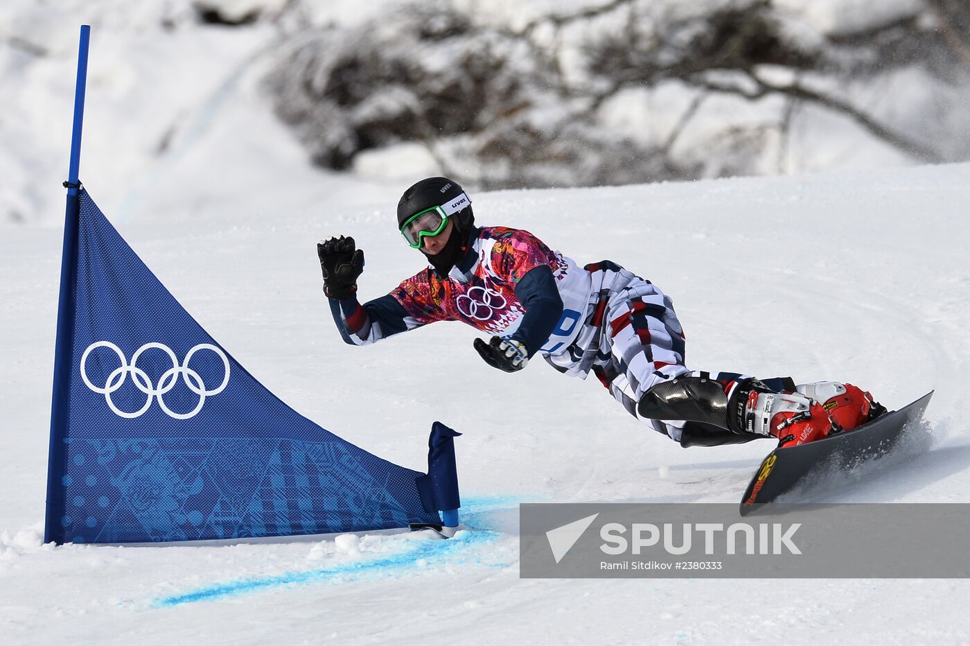 2014 Winter Olympics. Snowboarding. Men. Parallel giant slalom