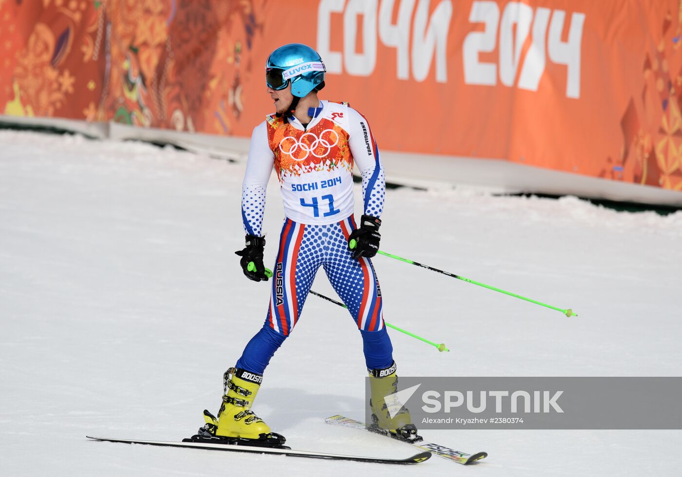 2014 Winter Olympics. Alpine skiing. Men. Giant slalom