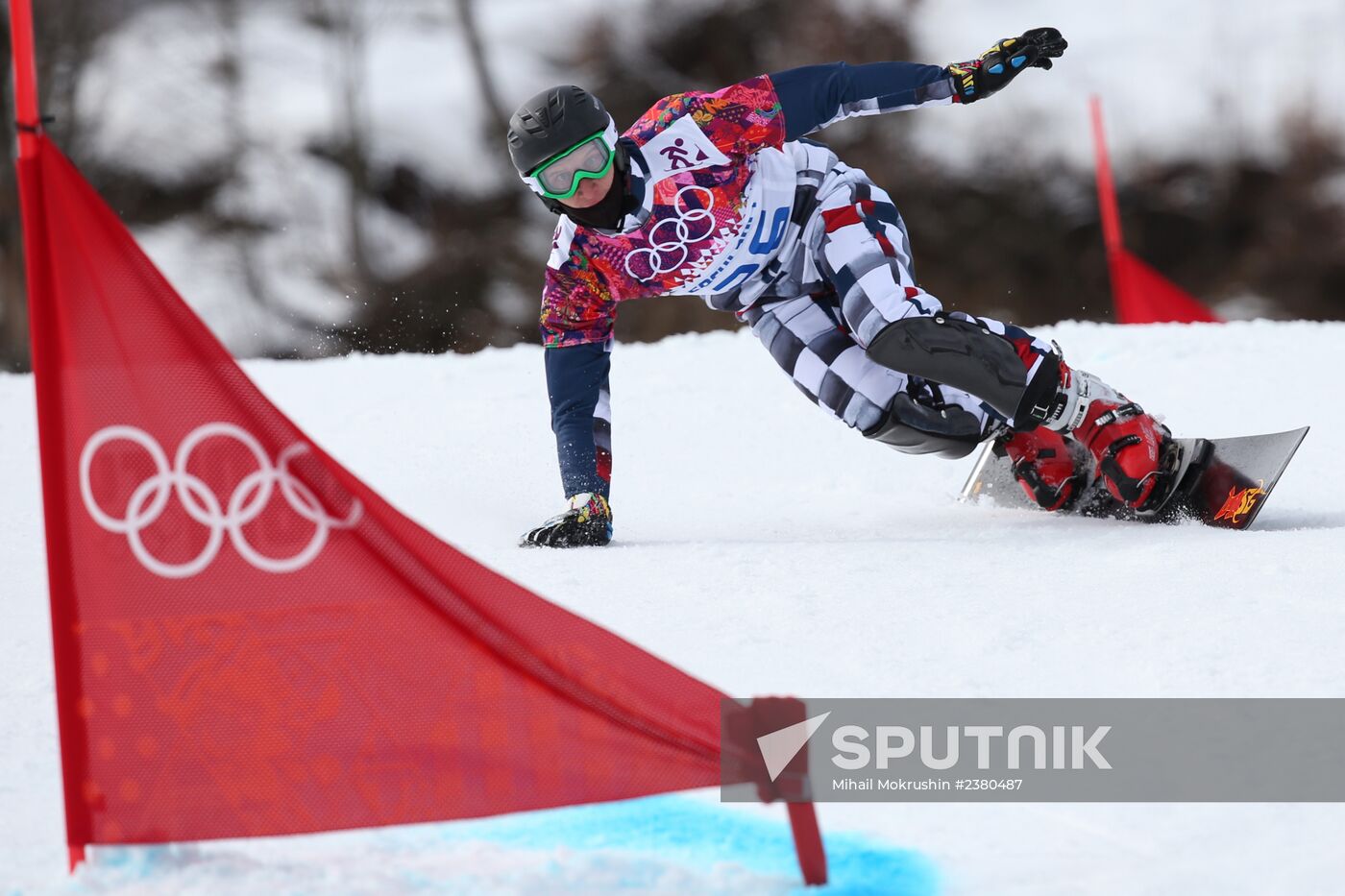 2014 Winter Olympics. Snowboarding. Men. Parallel giant slalom