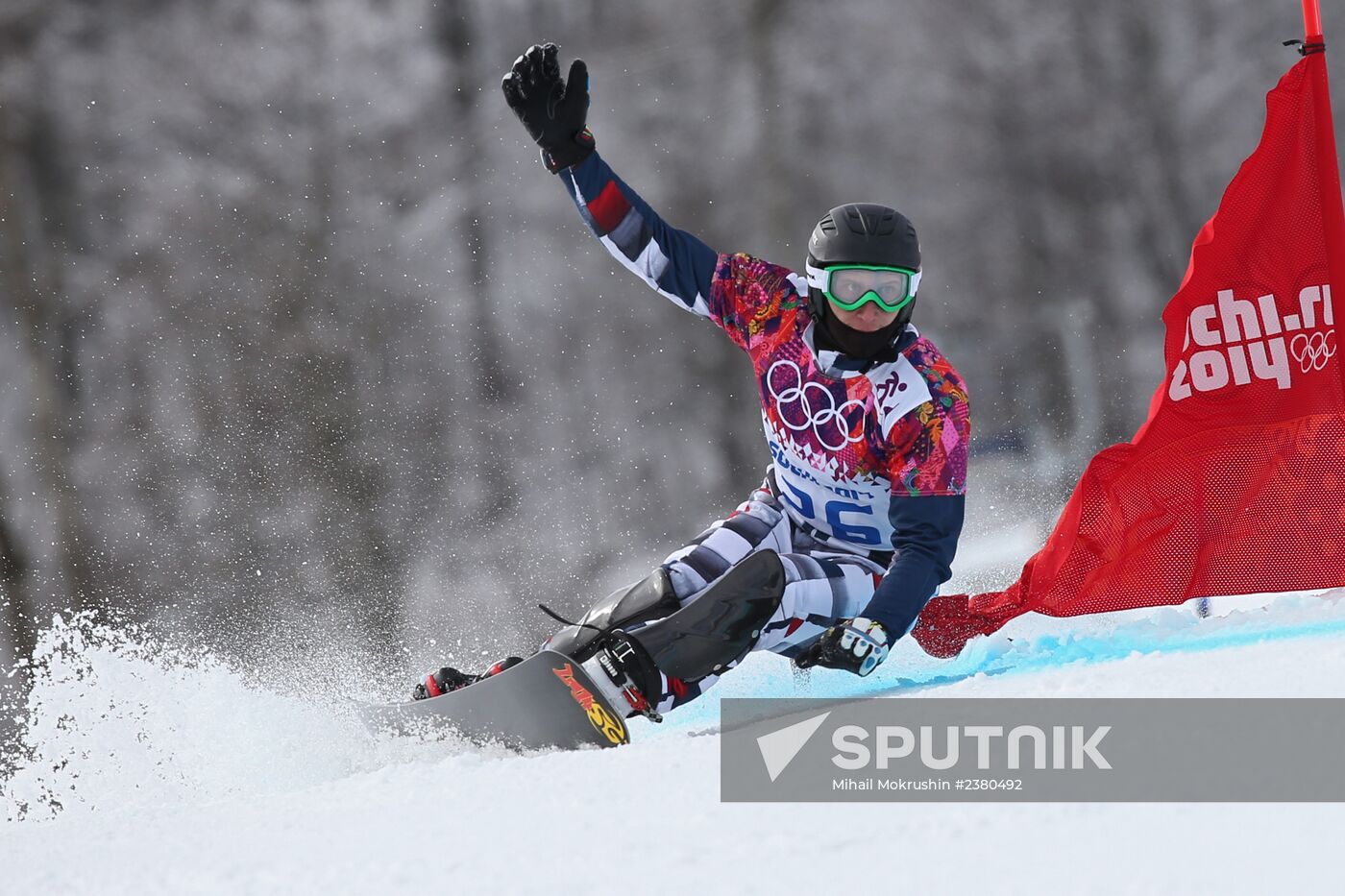 2014 Winter Olympics. Snowboarding. Men. Parallel giant slalom