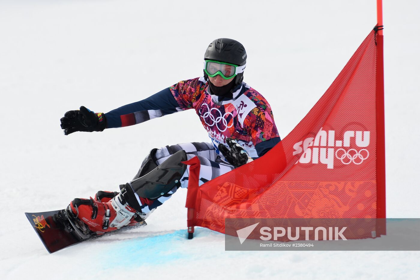 2014 Winter Olympics. Snowboarding. Men. Parallel giant slalom
