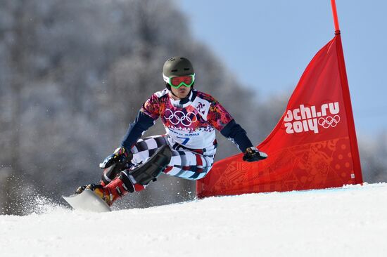 2014 Winter Olympics. Snowboarding. Men. Parallel giant slalom