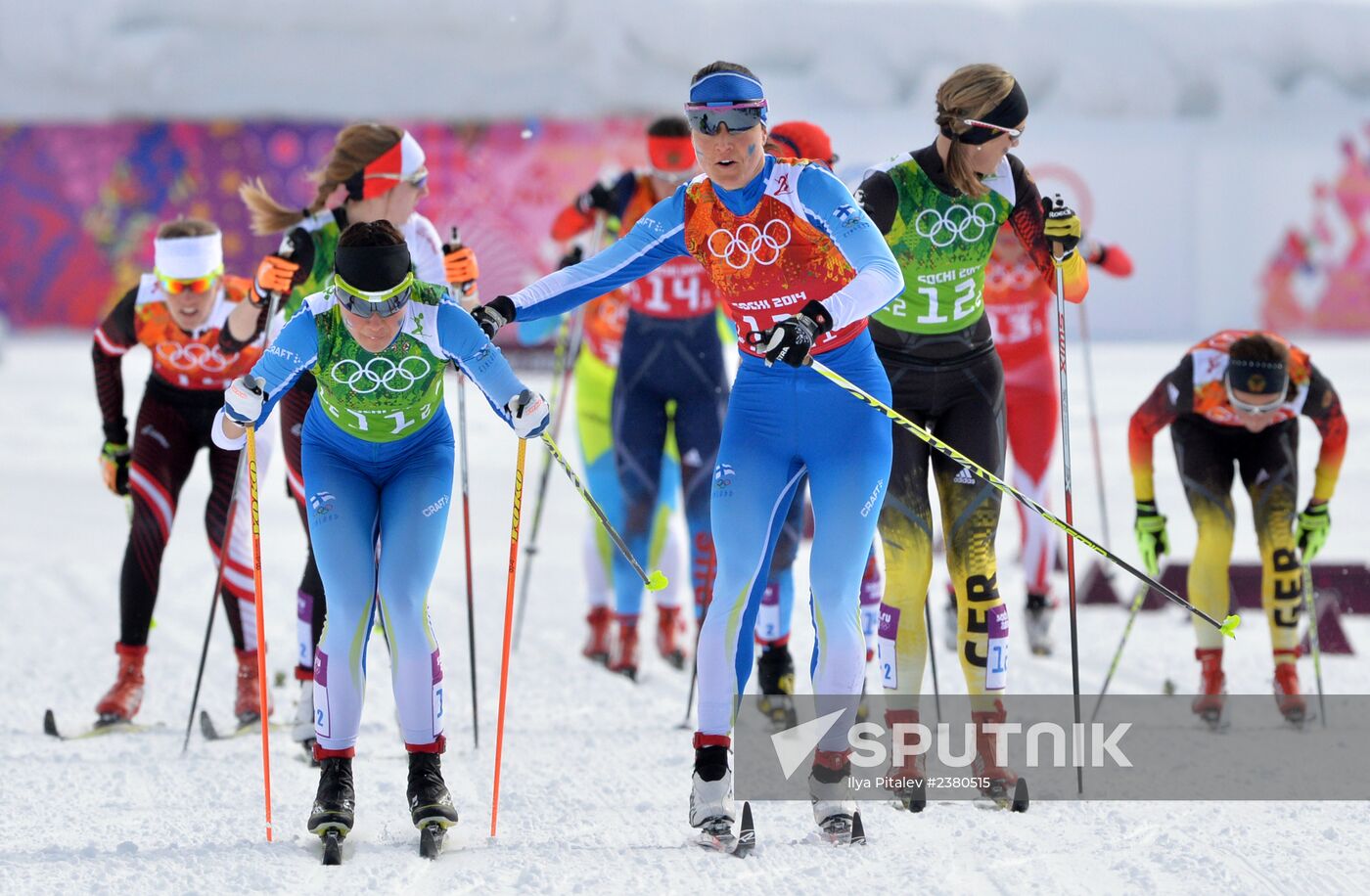 2014 Winter Olympics. Cross-country skiing. Women. Team sprint