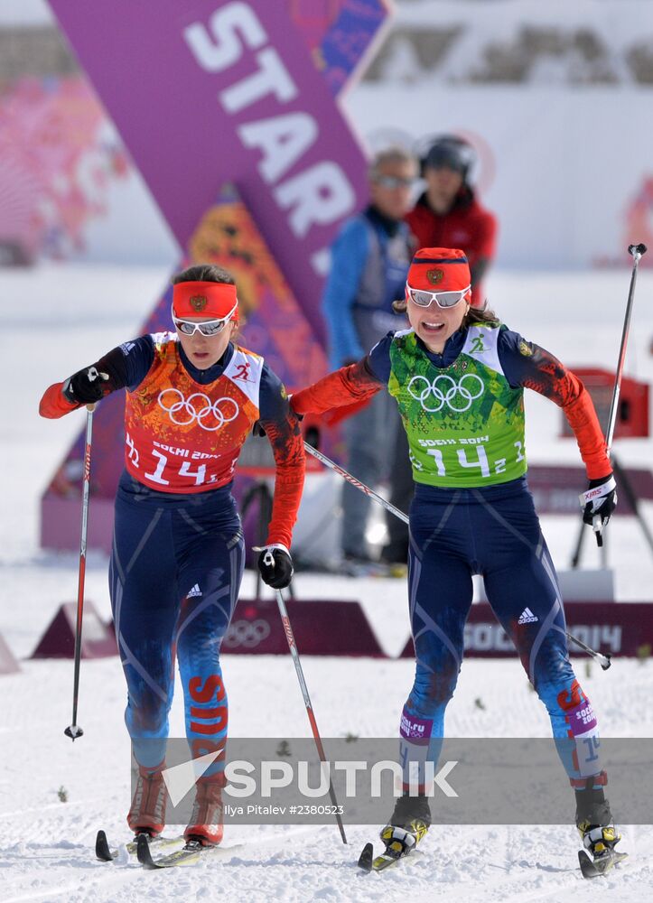 2014 Winter Olympics. Cross-country skiing. Women. Team sprint