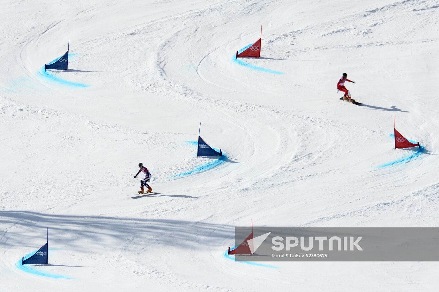 2014 Winter Olympics. Snowboarding. Men. Parallel giant slalom. Quarter-finals