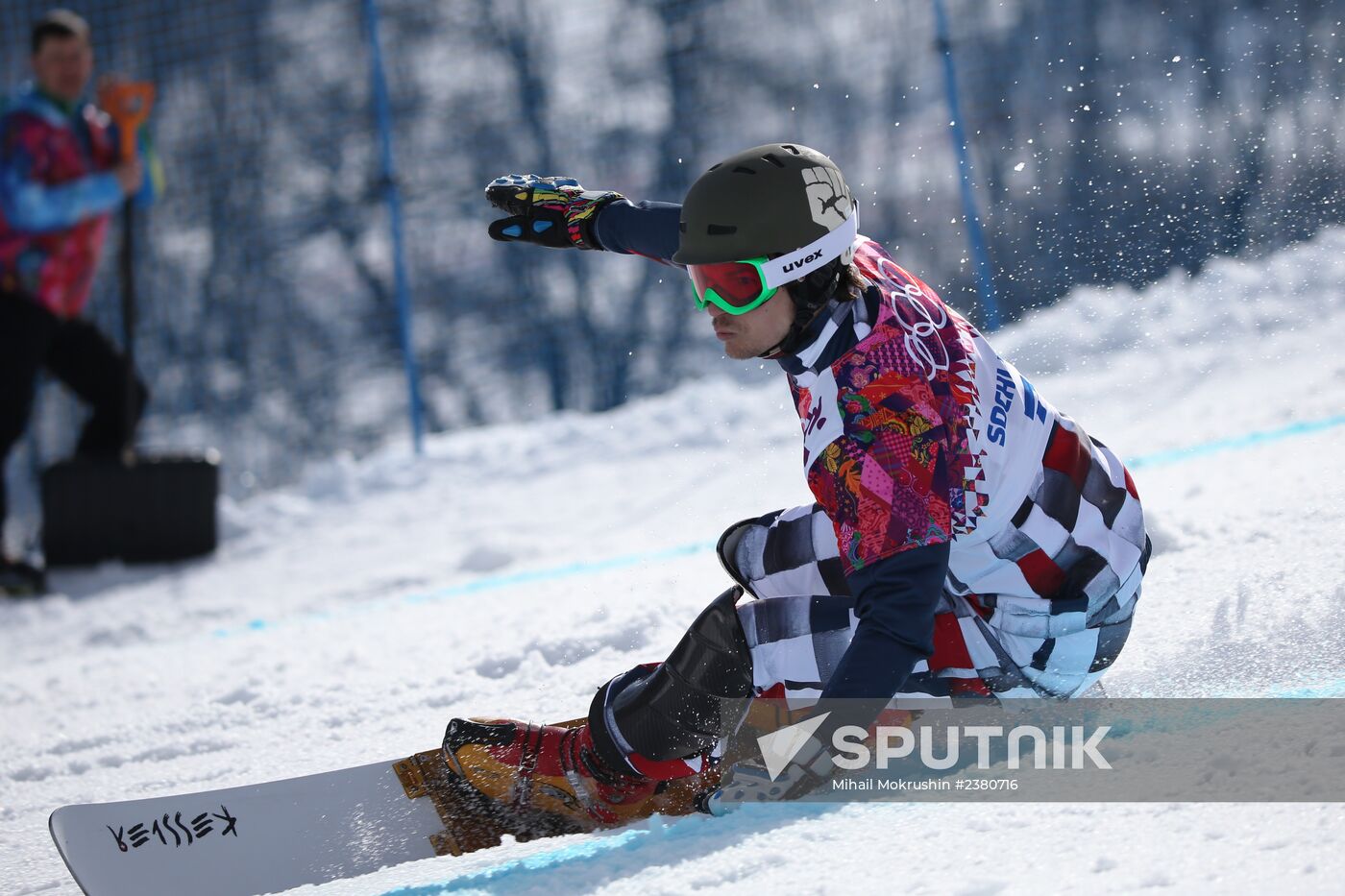 2014 Winter Olympics. Snowboarding. Men. Parallel giant slalom. Quarter-finals