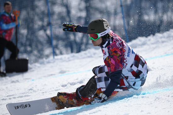 2014 Winter Olympics. Snowboarding. Men. Parallel giant slalom. Quarter-finals