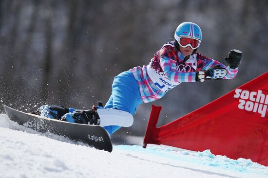 2014 Winter Olympics. Snowboarding. Women. Parallel giant slalom. Semi-finals