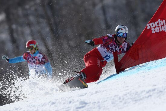 2014 Winter Olympics. Snowboarding. Men. Parallel giant slalom. Semi-finals