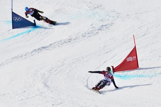 2014 Winter Olympics. Snowboarding. Men. Parallel giant slalom. Semi-finals