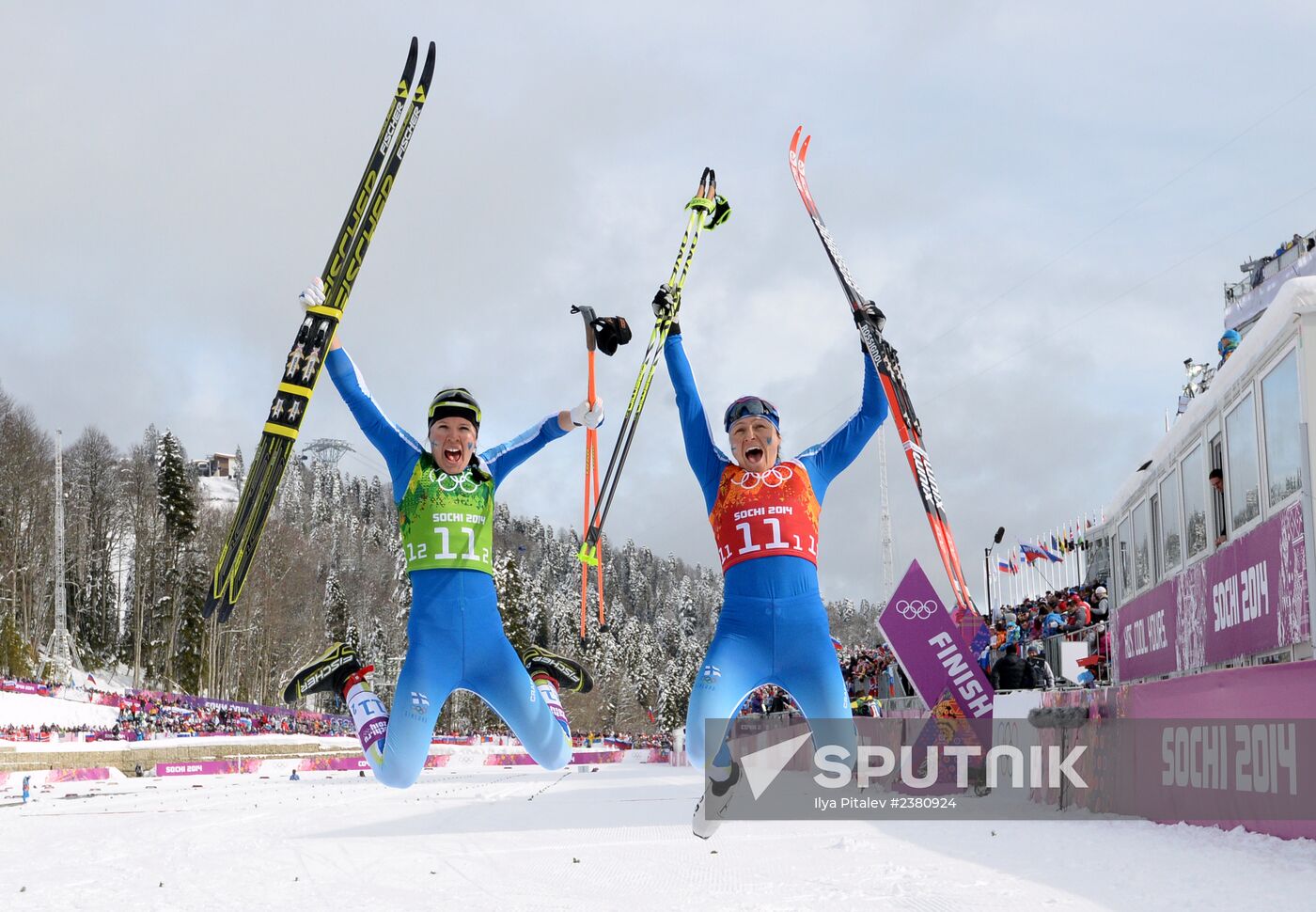 2014 Winter Olympics. Cross-country skiing. Women. Team sprint