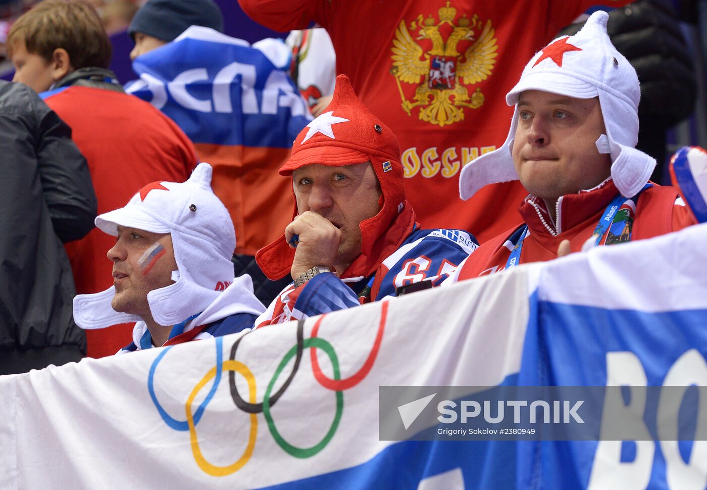 2014 Winter Olympics. Ice hockey. Men. Finland vs. Russia