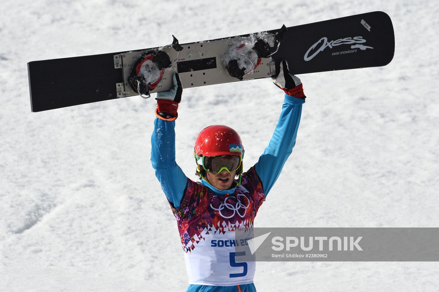 2014 Winter Olympics. Snowboarding. Men. Parallel giant slalom