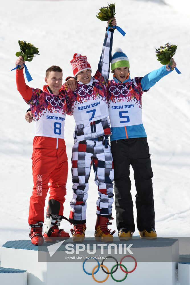 2014 Winter Olympics. Snowboarding. Men. Parallel giant slalom