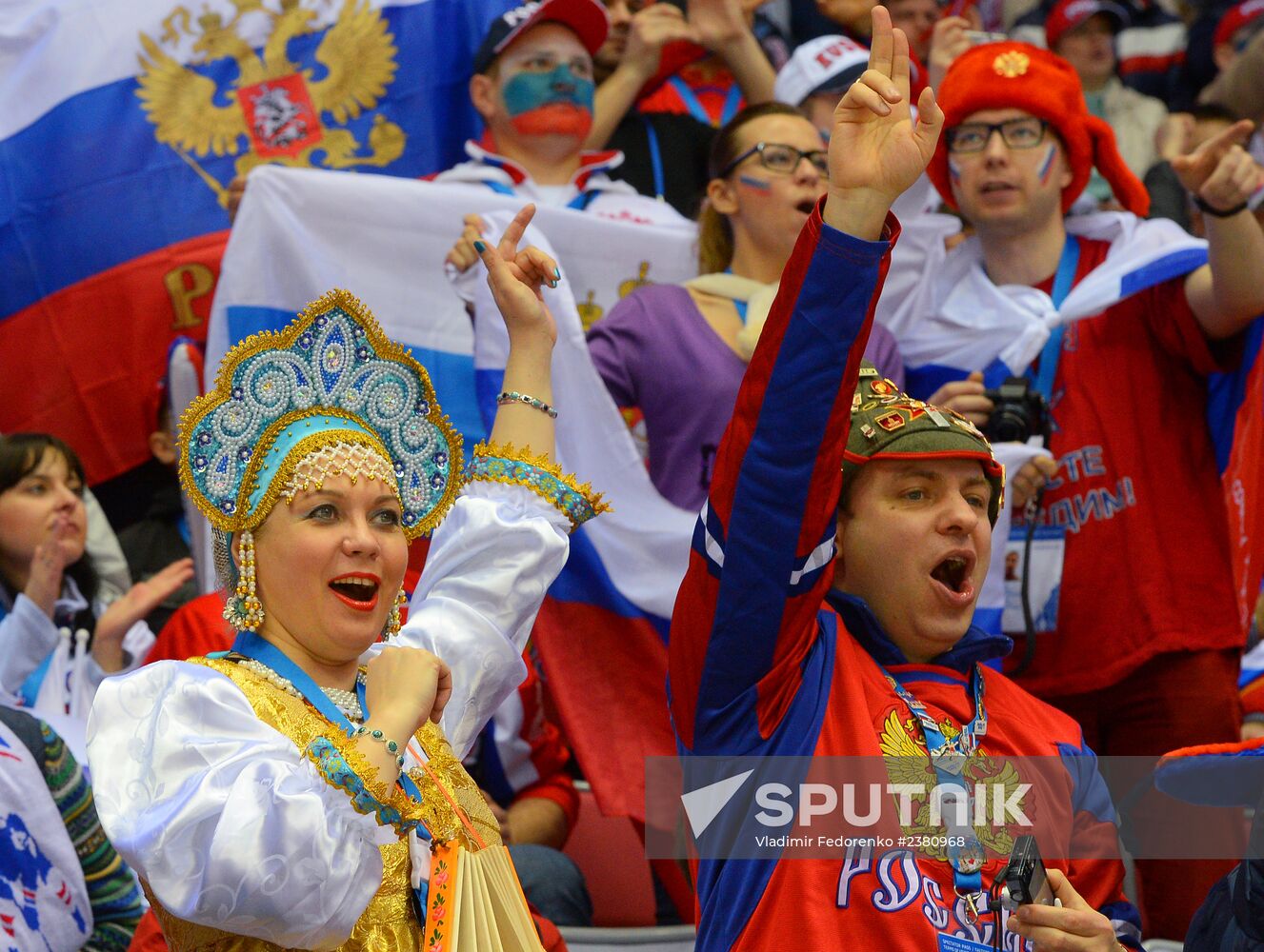 2014 Winter Olympics. Ice hockey. Men. Finland vs. Russia