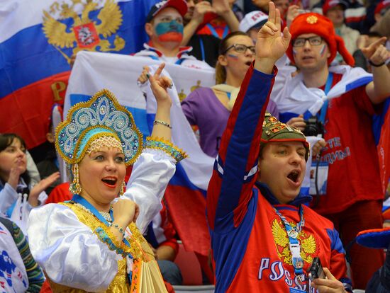 2014 Winter Olympics. Ice hockey. Men. Finland vs. Russia