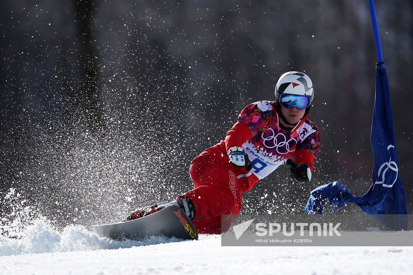 2014 Winter Olympics. Snowboarding. Men. Parallel giant slalom
