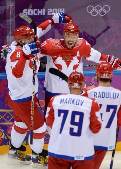 2014 Winter Olympics. Ice hockey. Men. Finland vs. Russia