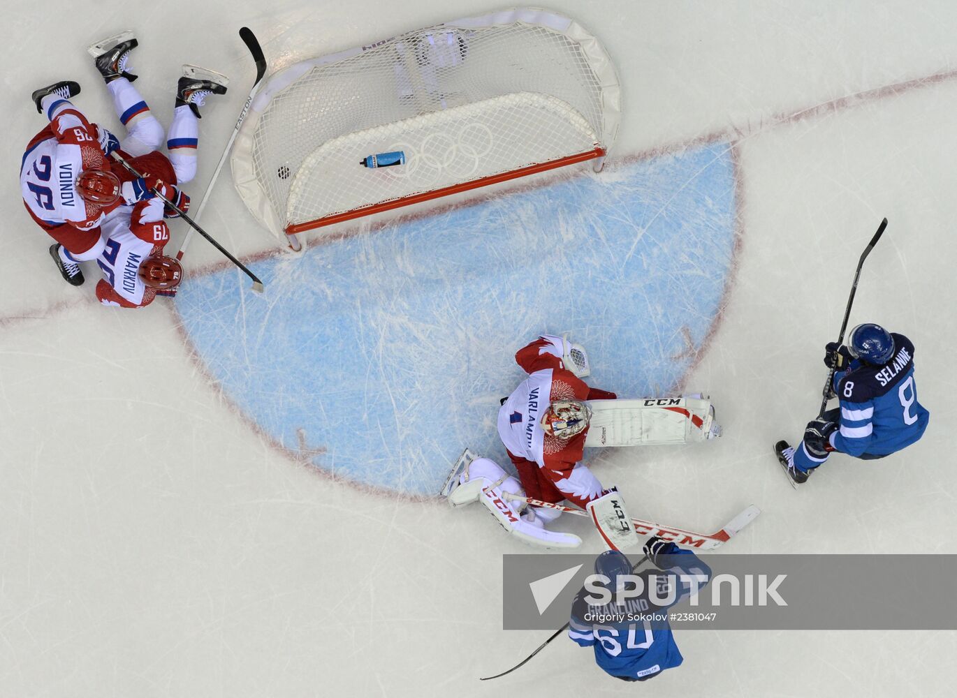 2014 Winter Olympics. Ice hockey. Men. Finland vs. Russia