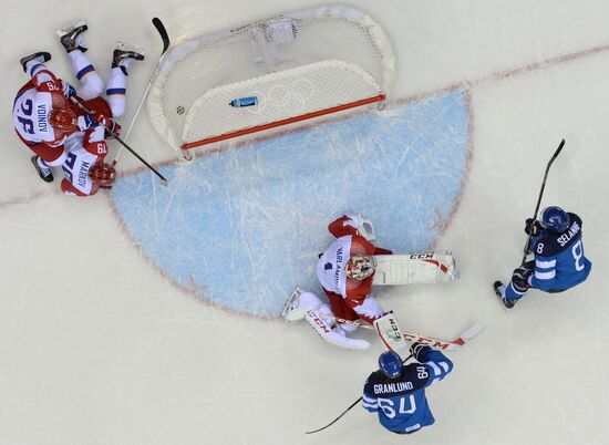 2014 Winter Olympics. Ice hockey. Men. Finland vs. Russia