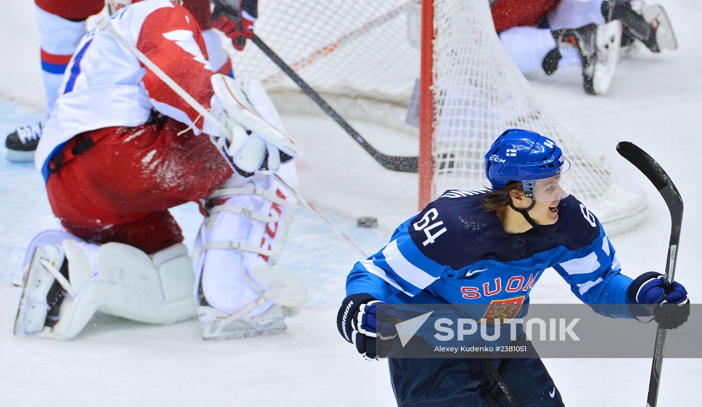 2014 Winter Olympics. Ice hockey. Men. Finland vs. Russia