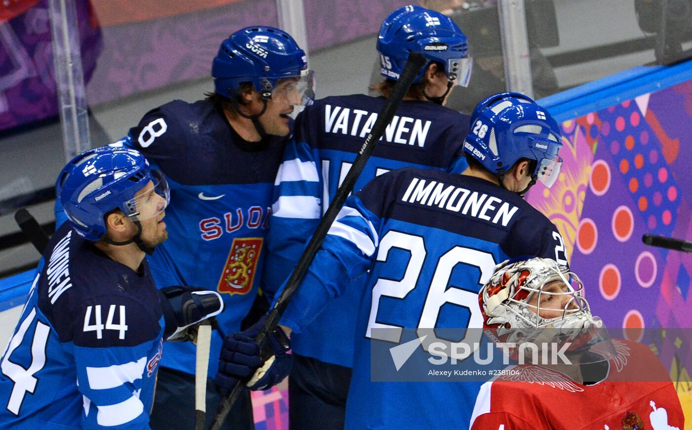 2014 Winter Olympics. Ice hockey. Men. Finland vs. Russia