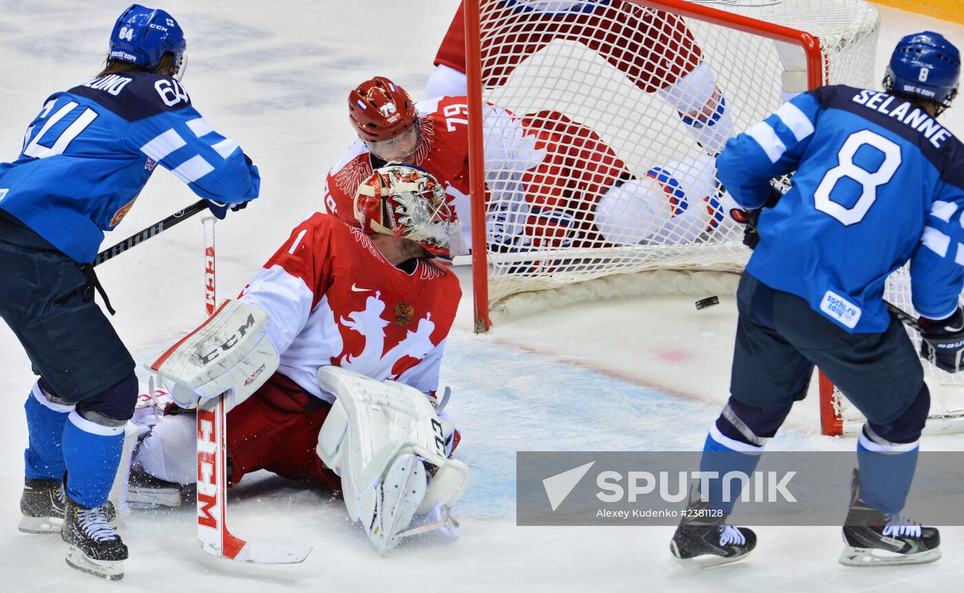 2014 Winter Olympics. Ice hockey. Men. Finland vs. Russia