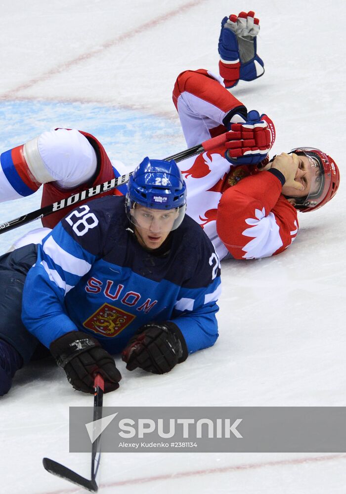 2014 Winter Olympics. Ice hockey. Men. Finland vs. Russia