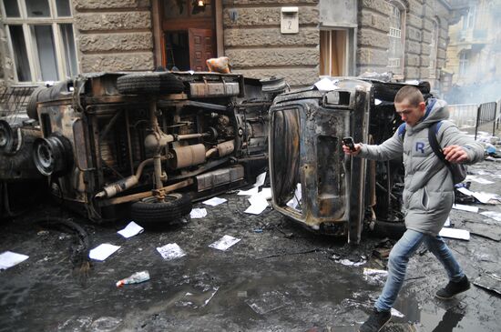Mass protests in Lviv