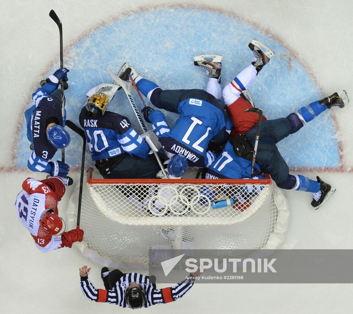 2014 Winter Olympics. Ice hockey. Men. Finland vs. Russia