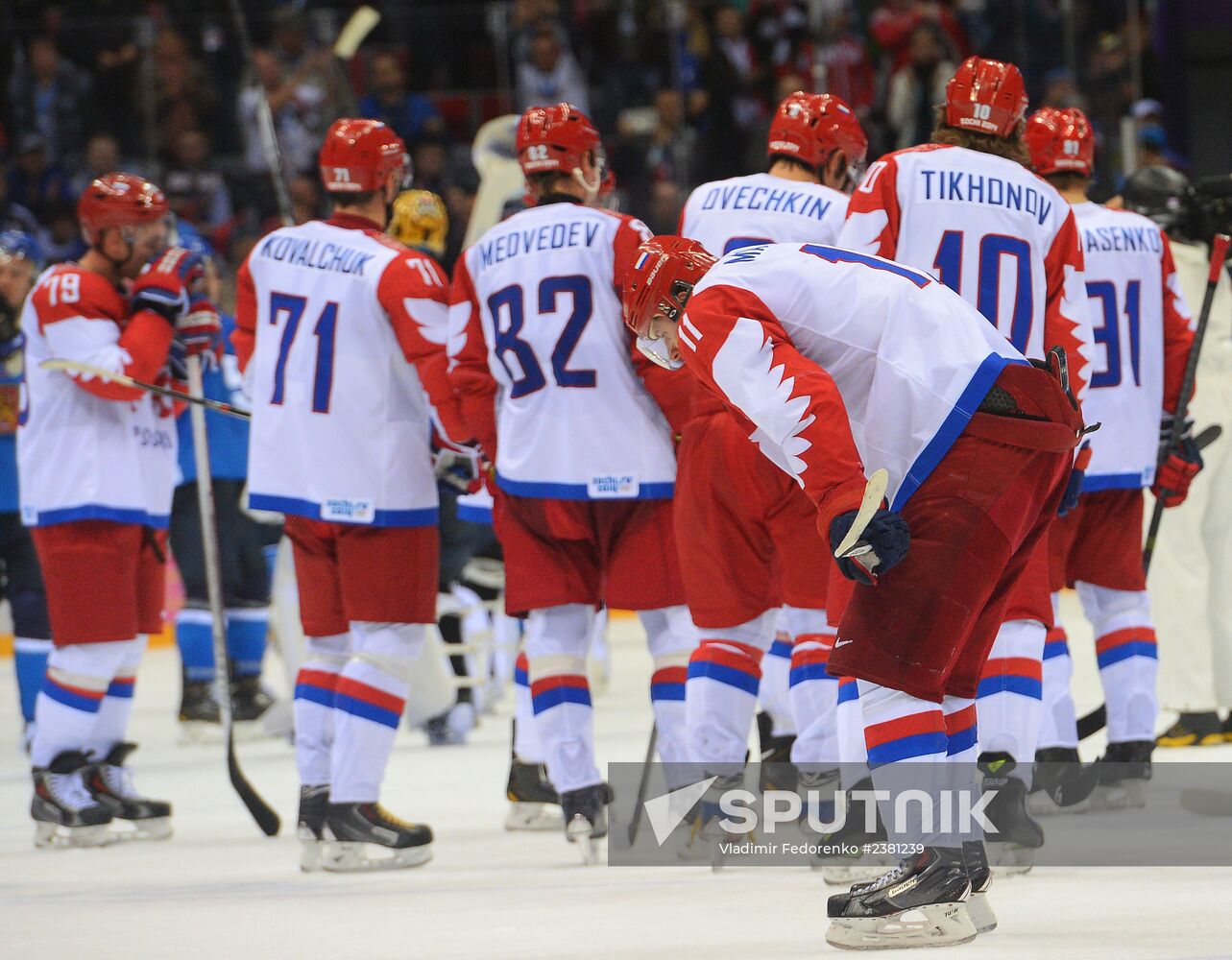 2014 Winter Olympics. Ice hockey. Men. Finland vs. Russia