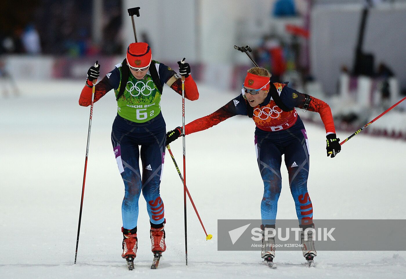 2014 Winter Olympics. Biathlon. Mixed relay