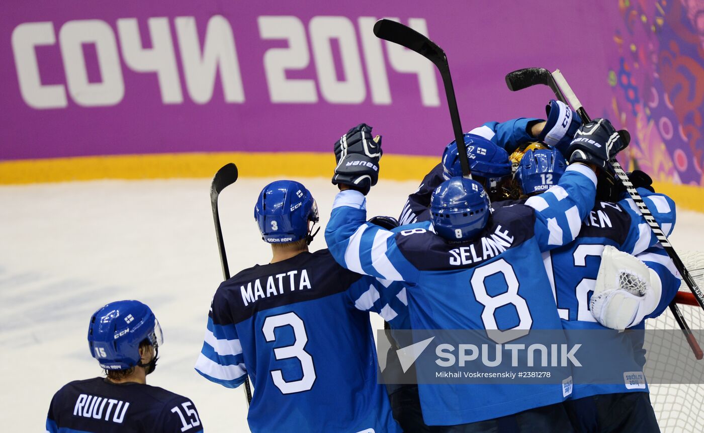 2014 Winter Olympics. Ice hockey. Men. Finland vs. Russia