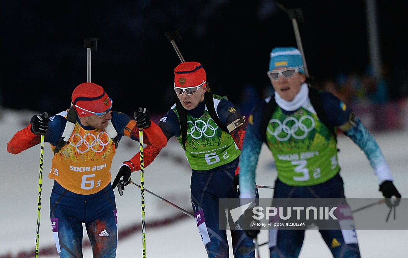 2014 Winter Olympics. Biathlon. Mixed relay