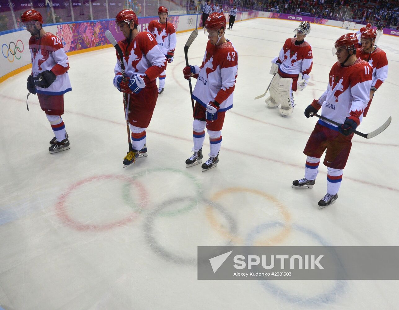 2014 Winter Olympics. Ice hockey. Men. Finland vs. Russia