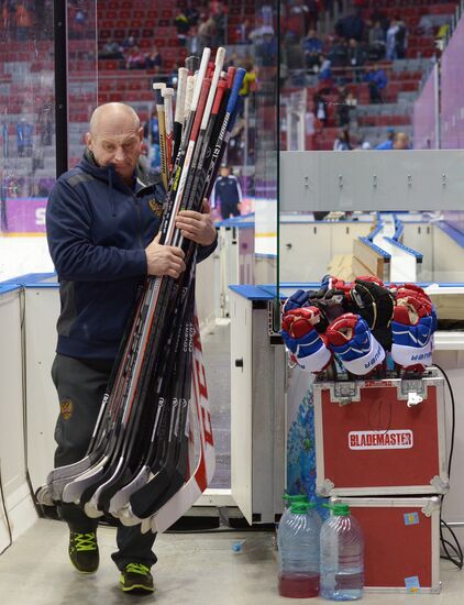 2014 Winter Olympics. Ice hockey. Men. Finland vs. Russia