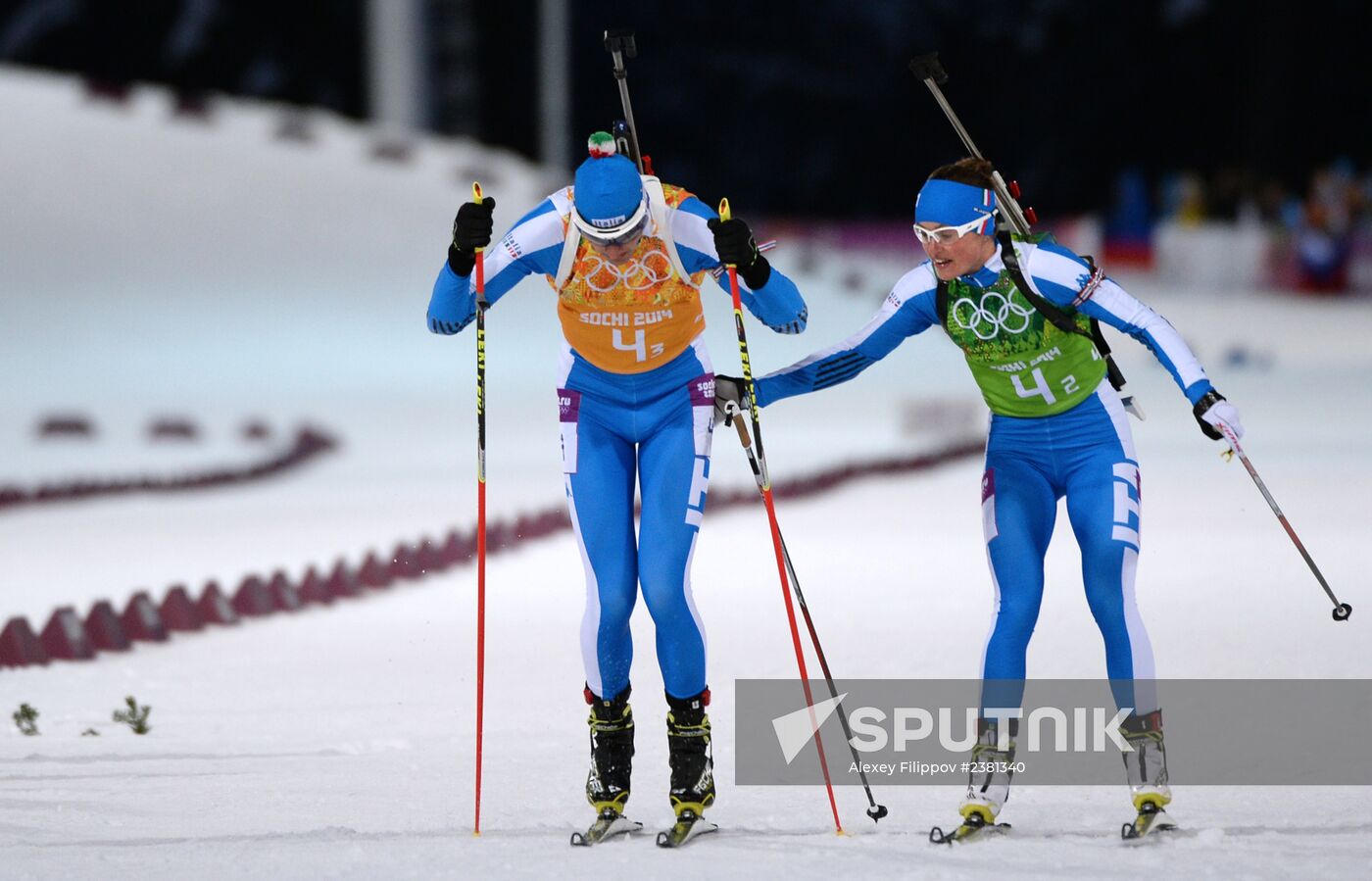 2014 Winter Olympics. Biathlon. Mixed relay