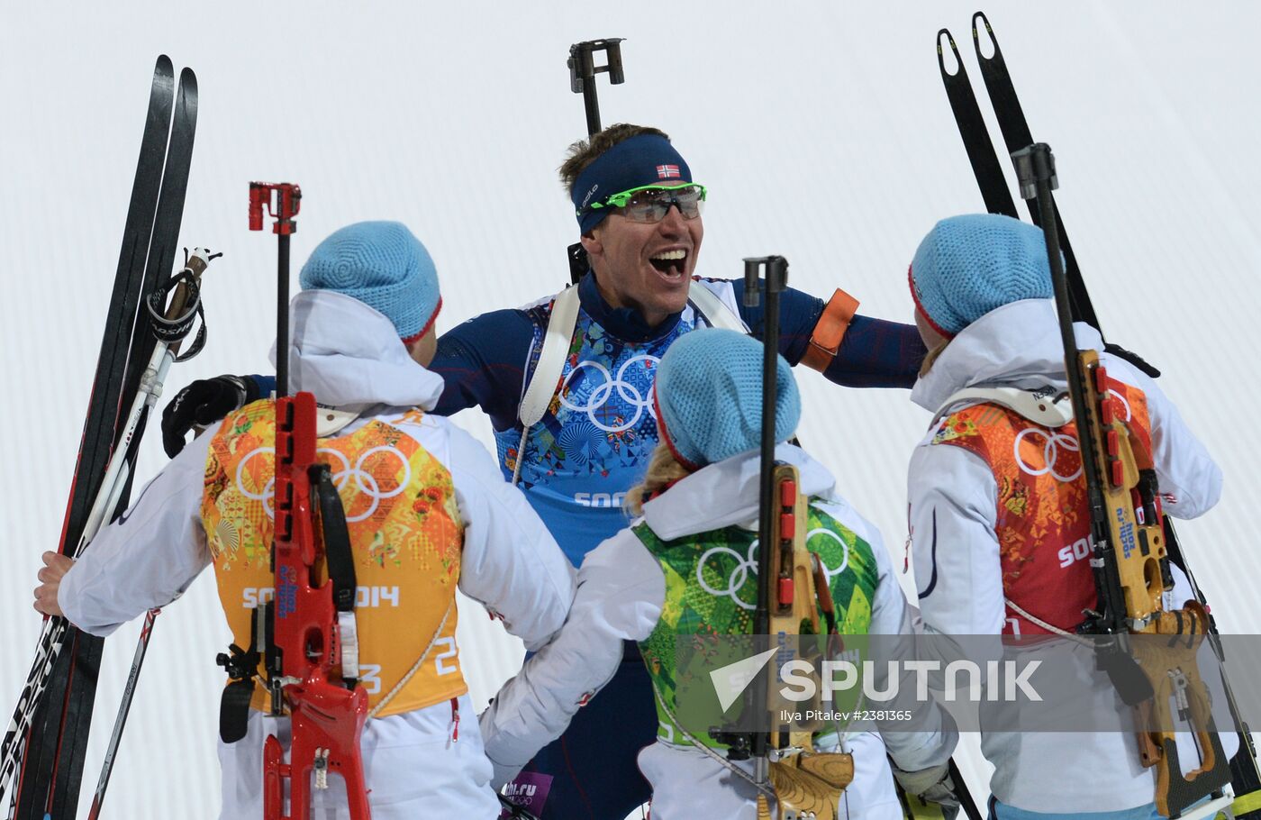 2014 Winter Olympics. Biathlon. Mixed relay